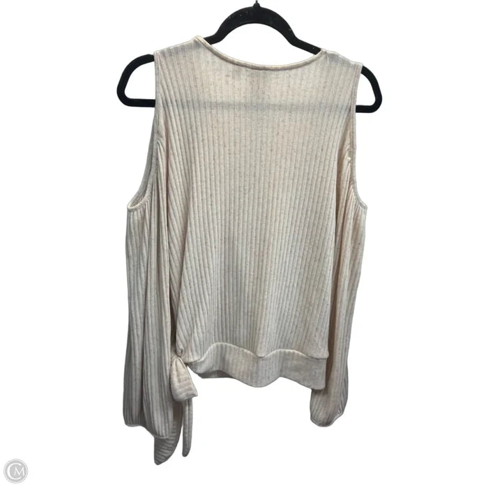 Top Long Sleeve By Blu Pepper In Cream, Size: S