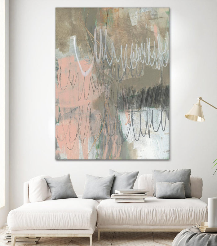Twombly Script II by Jennifer Goldberger on GIANT ART - pink abstract abstract