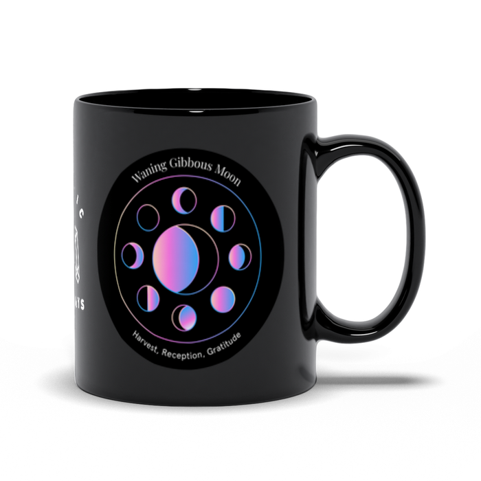 Waning Gibbous Moon Black Mug